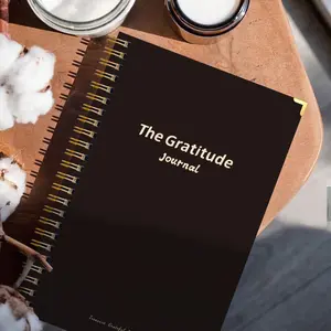 A5 Gratitude Journal Spiral Binding, Compact Portable Notebook, Daily Mood Tracking, Self-Improvement Planner, Mindfulness Stress Relief Notebook