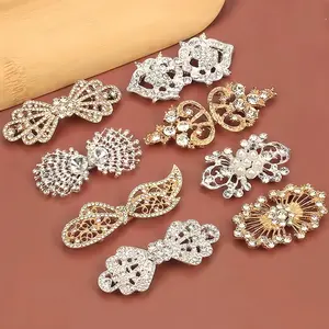 [Elegant Coat Buckle] 4 Sets Elegant High-End Coat Button Buckle| Rhinestone Decoration, Exquisite Traditional Cheongsam Clasp, Cloak Clasp, Perfect Match for Coats And Wraps