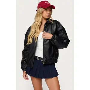 Edikted Women's Halley Faux Leather Bomber Jacket
