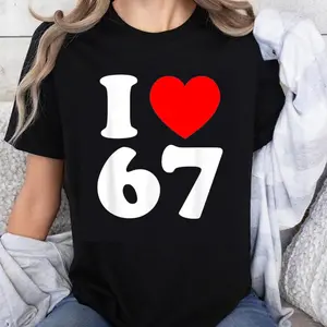 100% Cotton Unisex I Love 67 Year Old 67th Birthday Party Anniversary Retro 80s T-Shirt