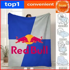 Brand Red Bull Throw Coral Fleece Throw Blanket for Sofa Bed Couch Living Room Bedroom Home Decor All Season Machine Washable Lightweight Portable Travel Office Nap Adults Kids Gift Bed Sofa Dorm Hotel