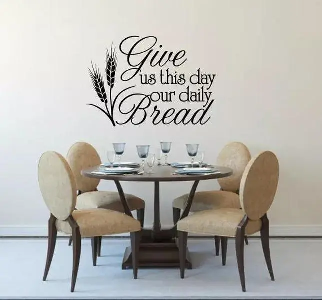 b'GIVE US THIS DAY DAILY BREAD Vinyl Wall Decal Quote Sticker Decor Bible Verse'