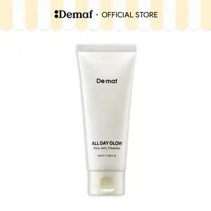 [De:maf Official] All Day Glow Rice Jelly Cleanser 3.38 fl. oz. (100ml) | Rice Extract for Luminous Skin | Soothing Jelly Texture | Hydrating & Brightening | Facial Cleansing