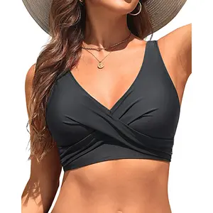 Daci Women Bikini Top - Push Up Swim Tops Only Large Bust Bathing Suit Top Full Coverage Swimsuit Tops No Bottom