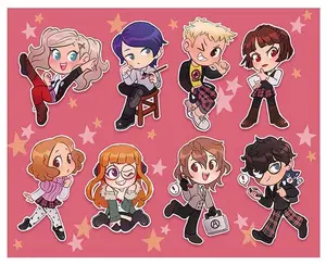 Persona 5 Phantom Thieves Acrylic Keychains - Cute Acrylic Cartoon Keychain, Funny Meme Character Charm for Keys, Bags, Backpack, Durable Gift for Fans & Collectors