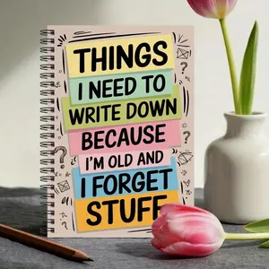 Fun Spiral Notebook for Seniors, Diary Journal, Ideal for Workplace & Education Institutions, Memory Reminder Notes Book