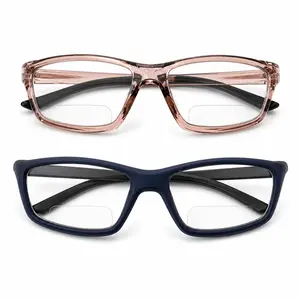 Bifocal Reading Glasses for Men & Women, Lightweight Dual Zone Readers with HD Clear Lenses, 2 Style Everyday Eyeglasses for Reading, Work & Daily Use