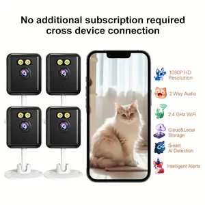 1080P Full Hd Video Wireless Smart Security Camera Pet Monitor Home Camera Low Power Camera 36V Power Supply 2.4Ghz Wifi Connection Motion Detection Spotlight Night Vision Two Way Voice Protect Your Family And Pets Without Battery