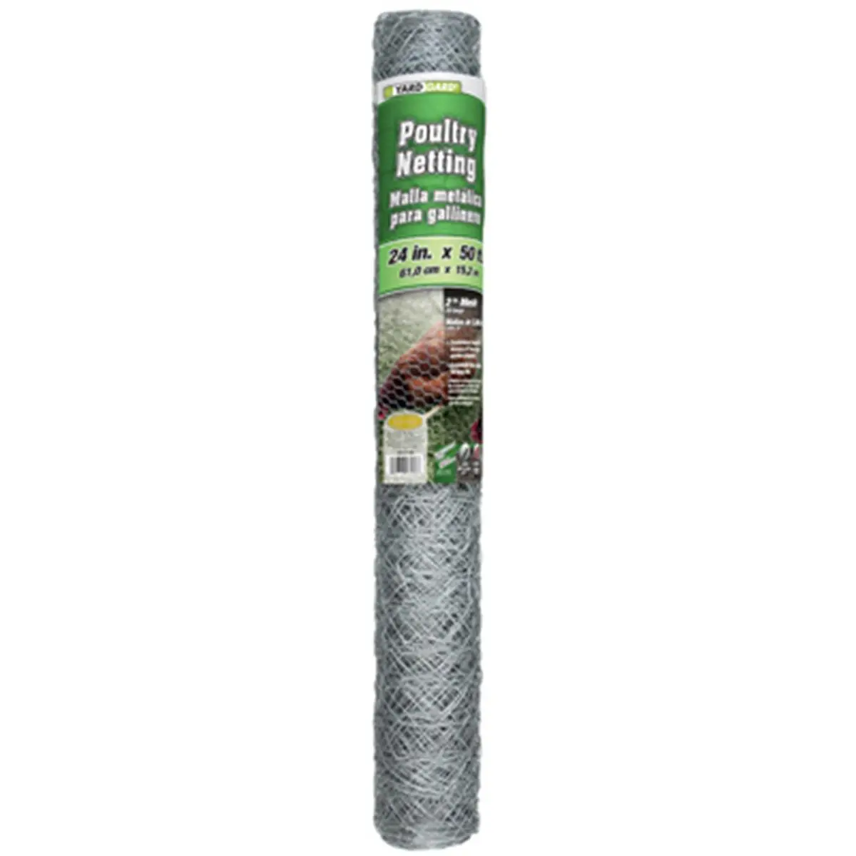 Midwest Air 308474B 24 in. x 50 ft. 2 in. Mesh 20-Gauge Galvanized Poultry Net, Chicken Wire Fencing for Outdoor Home Improvement, Garden Supplies, Raised Beds, Chicken Cage