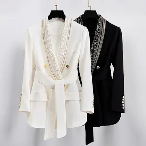 Custom Womens Suits Blazers Roupas Femininas Elegantes Long Sleeve Formal Long Blazer for and Fashion Shows