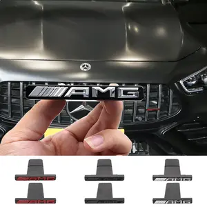 1pcs Front Hood Grille Emblem Badge Auto Trinket for Mercedes Benz AMG LOGO X253 X247 W205 W206 W212 W213 W177 W167 GT C63 Sticker for cars Car Decals