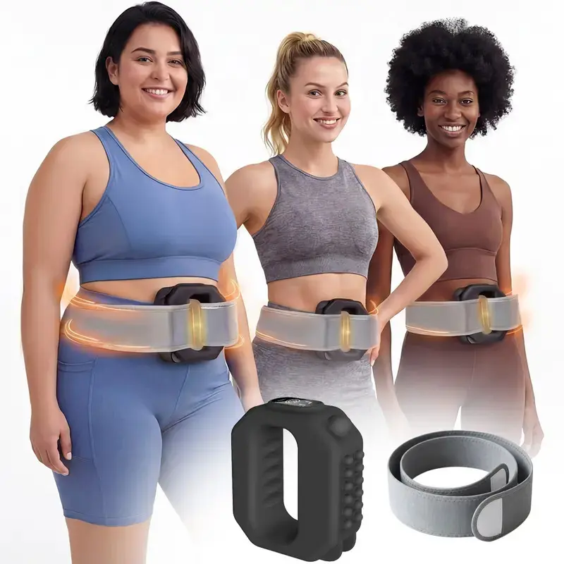 2026 New Fascia Ring R10 Mini Muscle Recovery Fascia Device upgraded adjustable strap fits Up to 55in waist, Cordless Rechargeable, Designed for Waist & Back Muscle Recovery portable massager parents gift summervibes, Grey color