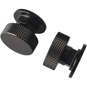 Welding Hood (Pipeliner) Helmet Fasteners Headgear Replacement Parts Accessories Screws Flip Hood Aluminum - 1 Pair (Black Anodized Knurled)