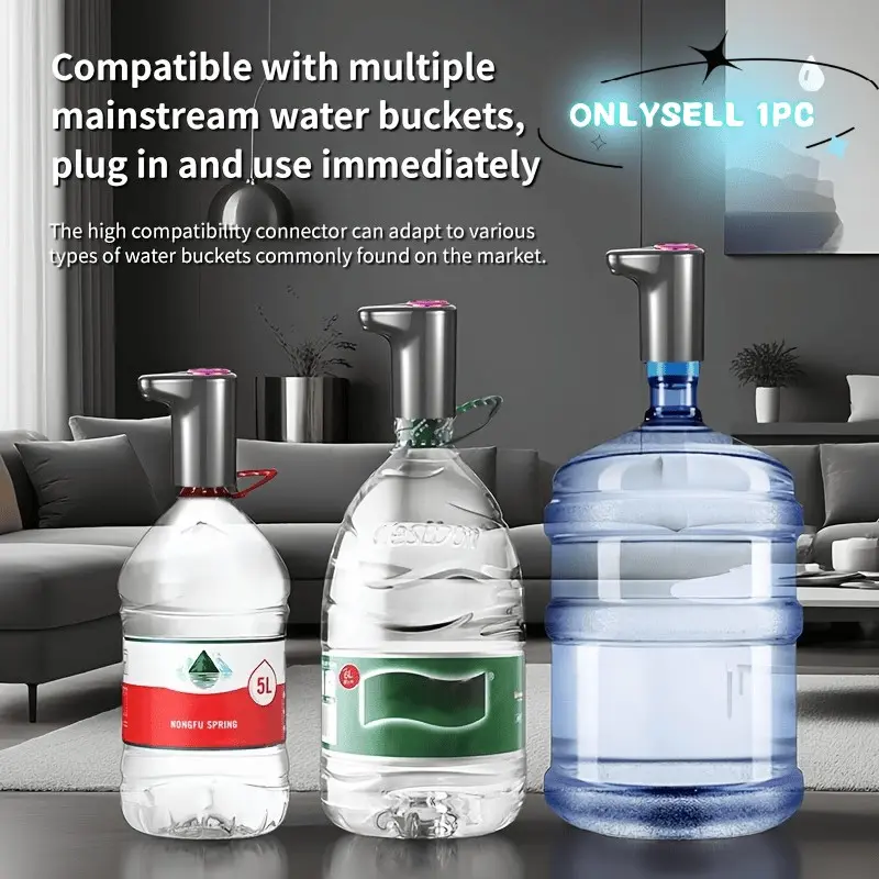 LCD Display Water Dispenser, Electric Pump with Button, Automatic Drink Dispenser, Food Grade Material, USB Charging, Smart Home Automatic Water Machine, Drinking Dispenser