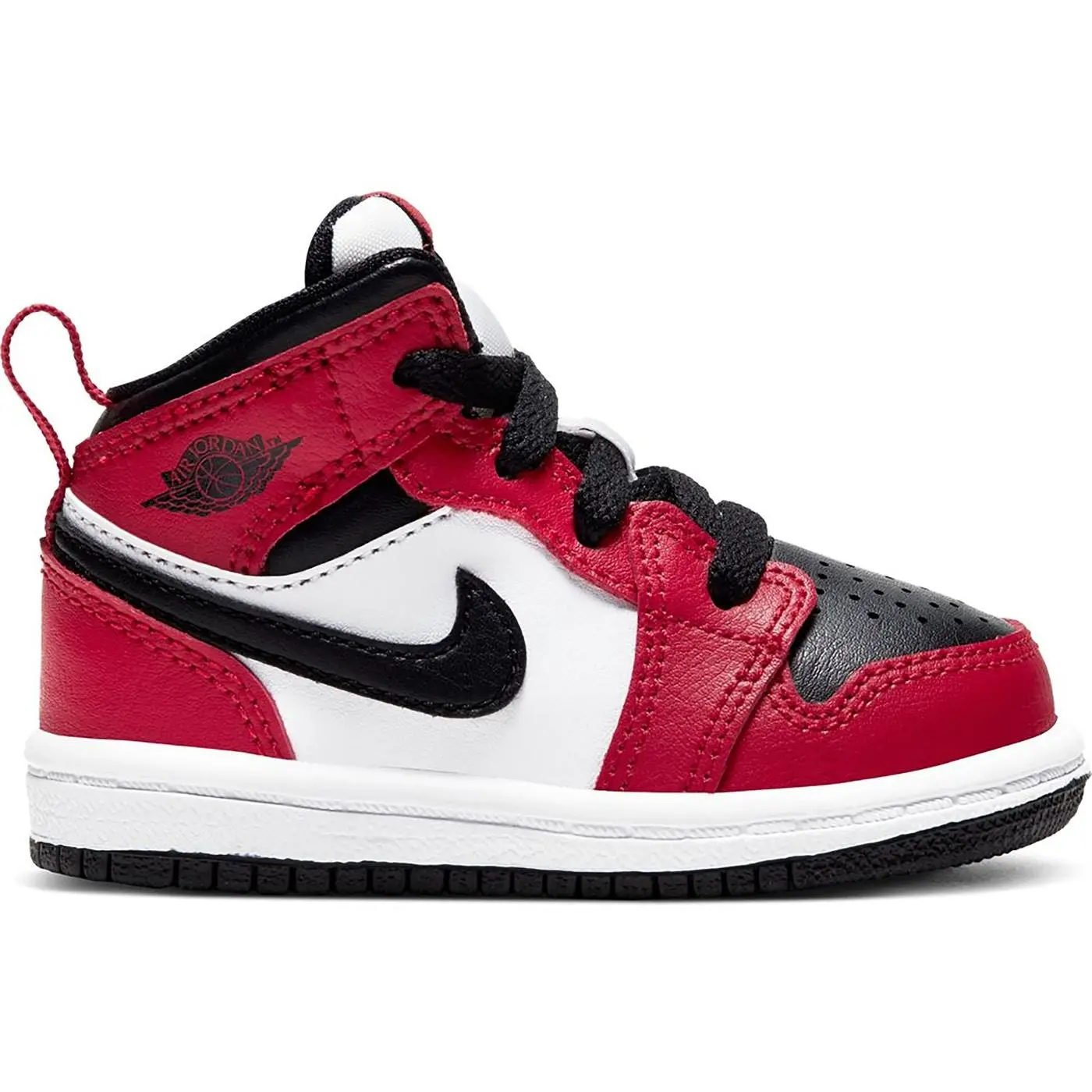 Toddler's Jordan 1 Mid Black/Black-Gym Red (640735 069)