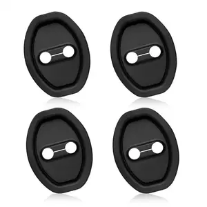 4pcs Car Door Lock Silicone Cover, Silent Vehicle Pad Stable Exterior Accessories for Automobile Quietness Noise Reduction Protective Silicone Guard