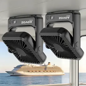 AOVOZ 2-Pack Magnetic Cruise Approved Fan, 5000mAh Ultra-Slim Travel Fan Rechargeable, 4-Speed, Hook Design, Portable Fan for Cruise Ship Cabin, Bedroom Sleeping, Camping, Travel & Cruise Essentials 2026