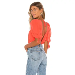 Lovers and Friends Stardust Bodysuit in Coral Red