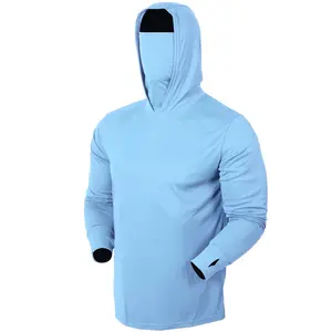 (New Summer) Hooded UPF 50 UV Protective Long Sleeve with Gaiter - Premium Outdoor Wear, Sun Protection, Lightweight, Breathable, Moisture-Wicking, Men's Outdoor Wear