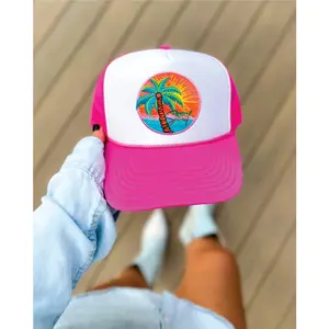 Salty Soul Hot Pink & White Unisex Foam Trucker Hat