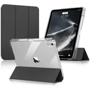 Case for iPad Air4/5th, iPad 7th/8th/9th Case, iPad Pro 2th/3th/4th Gen 11 inch Case, iPad 11th/10th Gen 11/10.9 Inch, Detachable and independent, Soft TPU Cover & Hard Clear Back Built-in Pencil Slot & Auto Sleep/Wake for iPad Air7/Air6