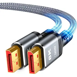 DisplayPort Cable 8K 1.4, VESA Certified 8K 4K DP Cable 6.6ft, Display Port Cable [8K@60Hz, 4K@144Hz, 2K@240Hz, 32.4Gbps], High Refresh Rate for Gaming Monitor, HBR3, HDR, Graphics Card, PC