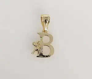 Plated Letter Initial "B" Pendant