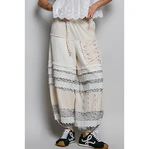 Clarisa Double Gauze Pants in Creme- Restocks Monday May 18!