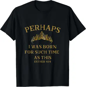 100% Cotton Happy Purim Queen Esther for Such a Time as This Megillah T-Shirt