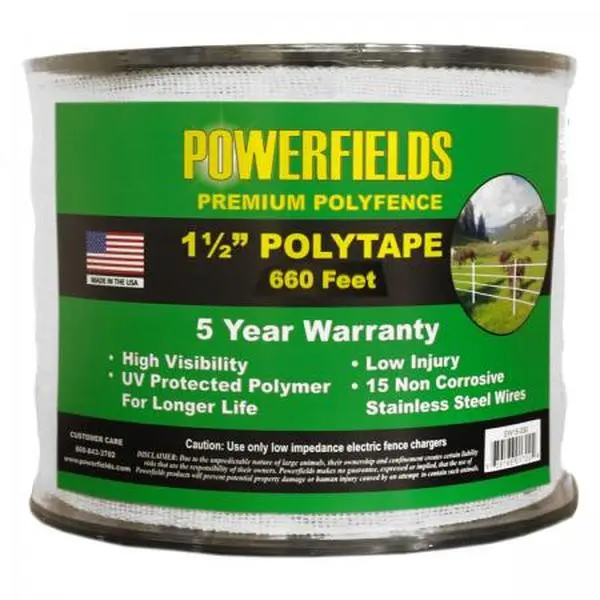Powerfields 1382001 1.5 in. x 660 ft. Powerfields White Polytape