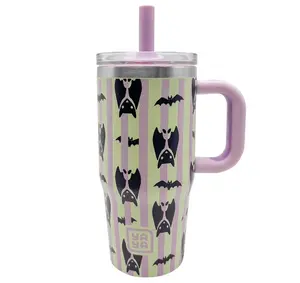 YAYA My First Travel Tumbler for Preschool Insulated Stainless Steel Tumbler with Reusable Silicone Straw & Spill-Proof Lid, Cup Holder Compatible, BPA-Free, 12oz,