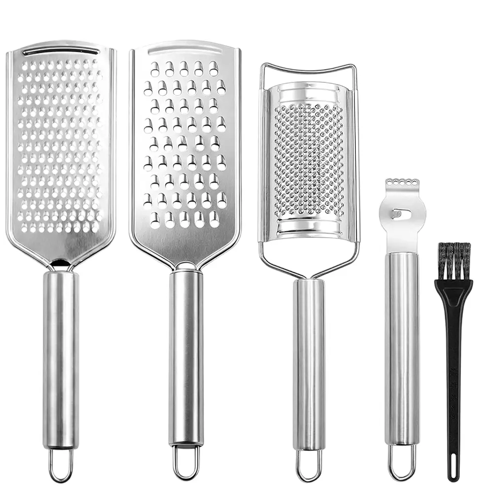5 Pack Ccheese Grater Lemon Zester Grater with Handle Kitchen Grater Stainless Steel for Cheese Spices Ginger Garlic Chocolate Vegetable Fruit