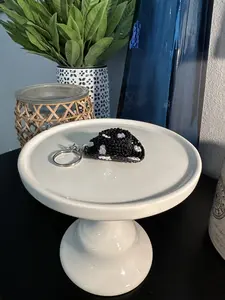 Rhinestone Cowboy Hat Keychain, Cow Print