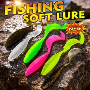 Proberos 2pcs Hyper Grub Curly-Tail Swim-Bait Crappie Fishing Lure, 16cm/23g Large Saltwater Curled Tail Grub, Effective Fishing Gear, Fishing Equipment