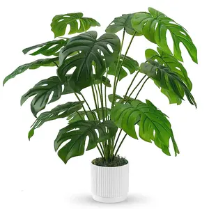 28" Fake Plants Large Artificial Monstera Faux Plants Indoor Tall for Floor Home Office Farmhouse Bedroom Decor