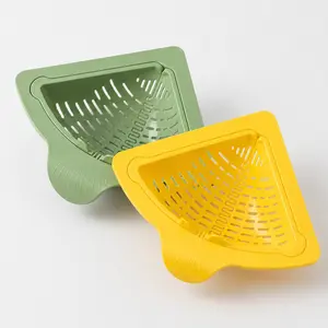2 pcs Magnetic Triangular Sink Drain Basket, 2-in-1 Fruit Veggie Colander & Food Scraps Filter, Anti-Clog Kitchen Sink Organizer, Must-Have Lazy Kitchen Cleaning Hack