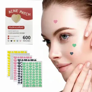 Heart Shaped Acne Patches, 600pcs/box Hydrocolloid Acne Cover Patches, Invisible Acne Patches, Facial Skin Care Products for Women & Men