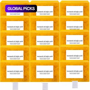 Comfortable Lemon Turmeric & Kojic Acid Skincare Soap Bar Gift, 15pcs/set Summer Brightening Hydrating Face & Body Cleansing Soap, Gentle Moisturizing #GLOBAL PICKS