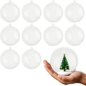 Clear Plastic Fillable Ornaments for Crafts 80mm Christmas Ornaments Balls,  DIY Ornaments Christmas Tree Decorations,  Decoration (Clear Fillable Balls 80mm)