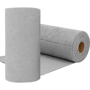 75 Pack Microfiber Cleaning Cloth Roll,Reusable Tear Away Microfiber Towels,Washable Ultra Absorbent Rags Drying Dishcloths for Car,Home,Garage or Shop(Grey)