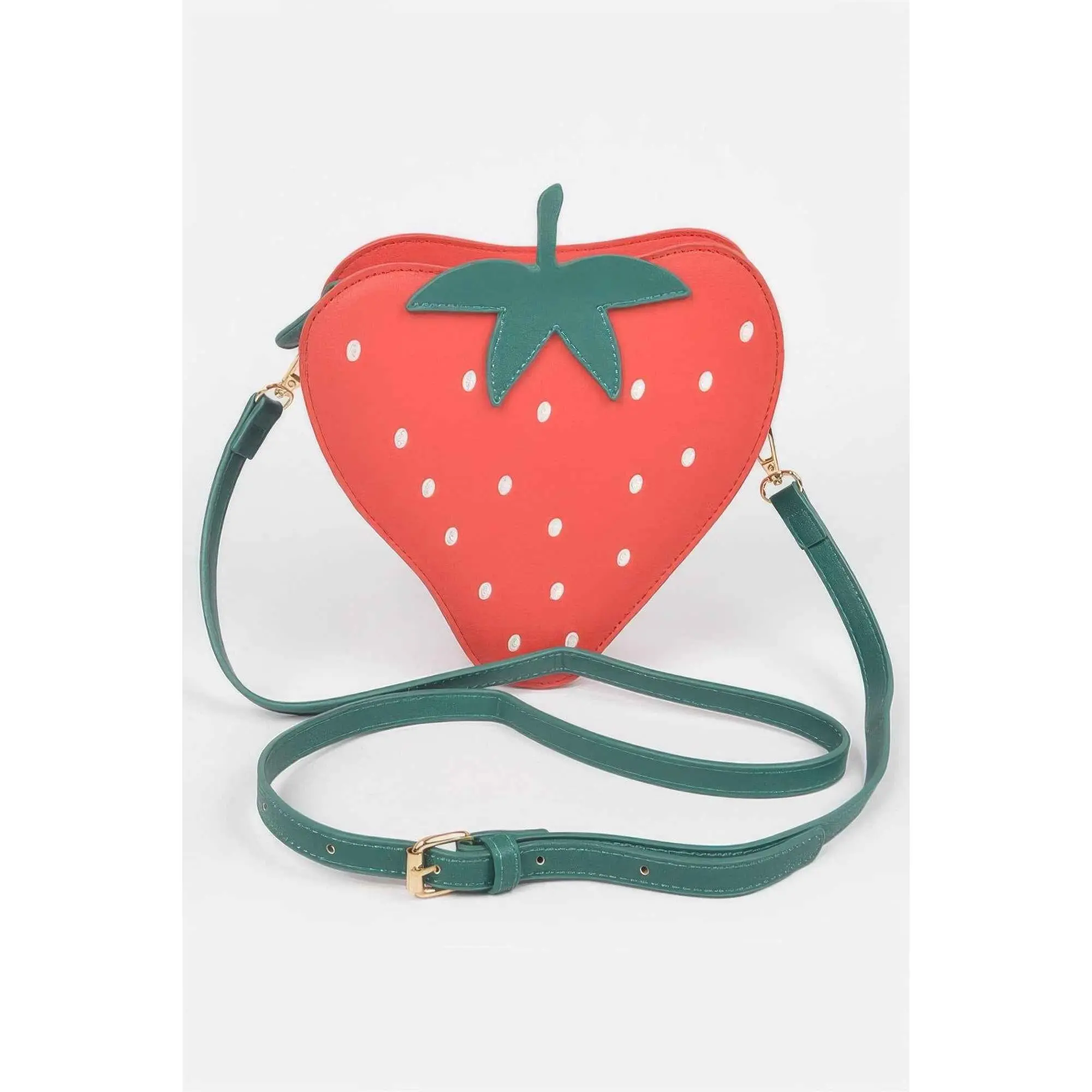 Women's Faux Suede Strawberry-Shaped Crossbody Bag - Compact, Lightweight Fashion Purses with Metal Hardware, Shoulder Strap for Daily Use, Brunch Dates, Casual