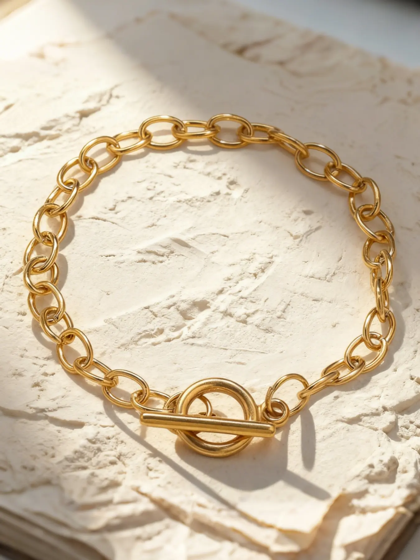 Stainless Steel Vintage Ot Clasp Bracelet for Women, Luxury Simple Design Thick Chain, Trendy High-End Style Jewelry Gift, Trendy Jewellery Accessories