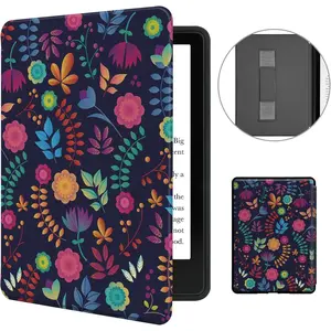 Case for - 6.8" Kindle Paperwhite and Paperwhite Signature Edition (11th Generation, 2021 Released),  Lightweight PU Leather Cover with Hand Strap, Auto Sleep/Wake, Jungle Night