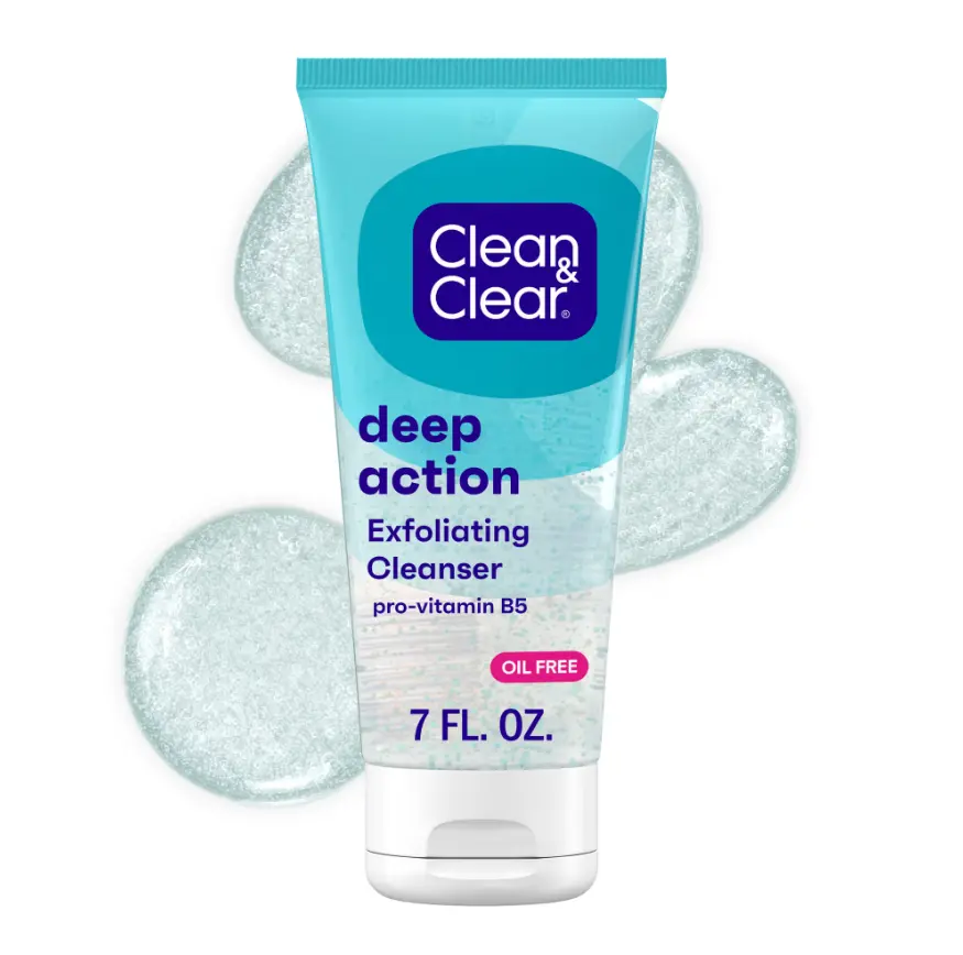 Clean Clear Oil-Free Deep Action Exfoliating Acne Face Wash, Facial Cleanser, 7oz