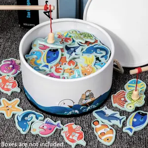 Magnetic Wooden Fishing Game Toy for Toddlers, Counting Fish Game with Number Recognition, Prechool Math Education Toy, Visual Learning Tools, Learning Materials, Ideal Christmas Gift