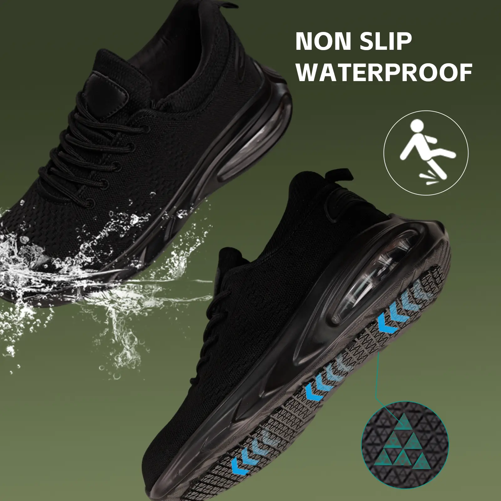 【 Limited Deal in fall】 Non Slip Work Shoes Waterproof Oil Resistant Breathable Mesh Comfort Footwear for all day with women&men ,and Work 8–13 Hours