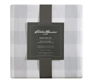 Eddie Bauer Lakehouse Plaid Grey Cotton Full Sheet Set