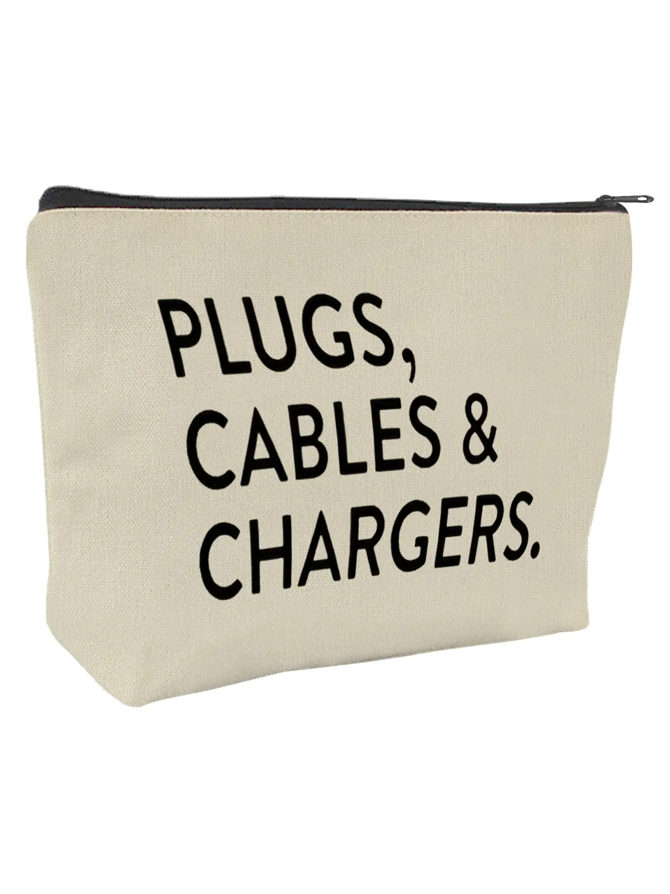 Letter Print Large Capacity Multifunctional Makeup Bag, Vacation & Travel Essentials, Travel Charger & Cable Organizer Pouch, Storage Bag for Cosmetics Accessories, Handheld Cosmetic Pouch