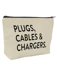 Letter Print Large Capacity Makeup Bag, Vacation Essentials, Handheld Cosmetic Pouch, Multifunctional Makeup Bag, Travel Charger & Cable Organizer Pouch, Storage Bag for Cosmetics Accessories, Makeup Bags, Travel Essentials