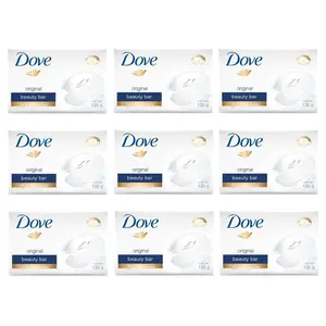 Dove Original Bar Soap - 4.75 oz (135g) Each, Pack of 9, Beauty & Personal Care Bath & Body Cleanser for Daily Shower Use
